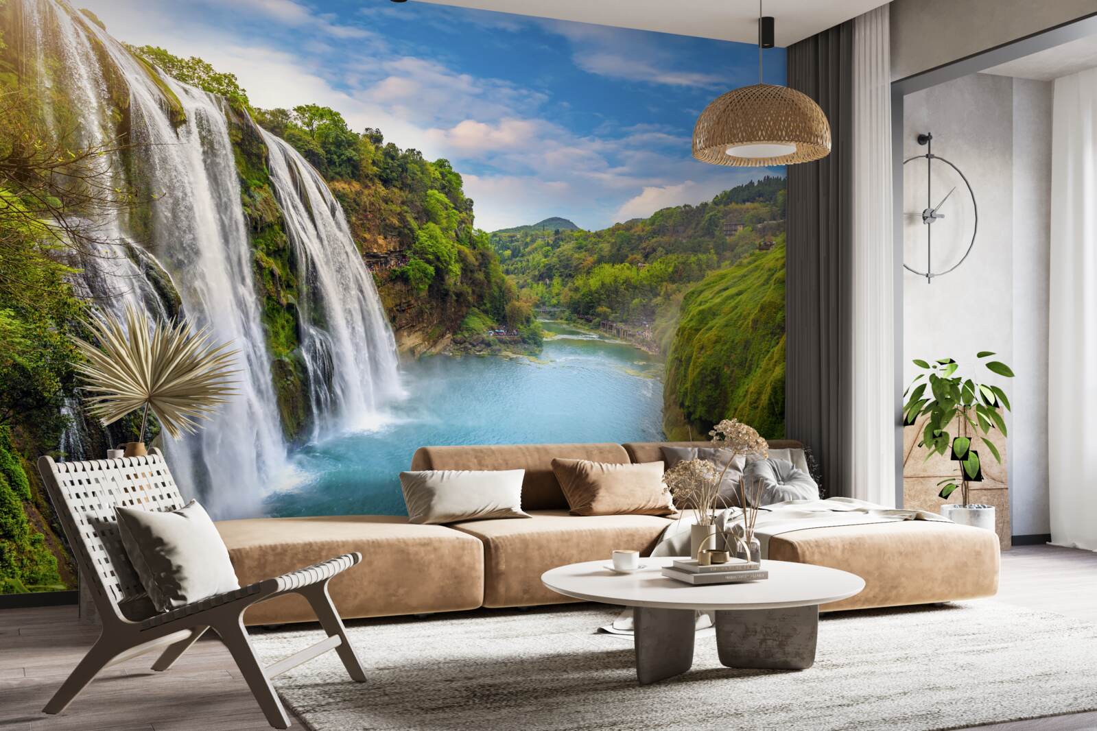 Papier peint la puissante chute d'eau de huangoshu