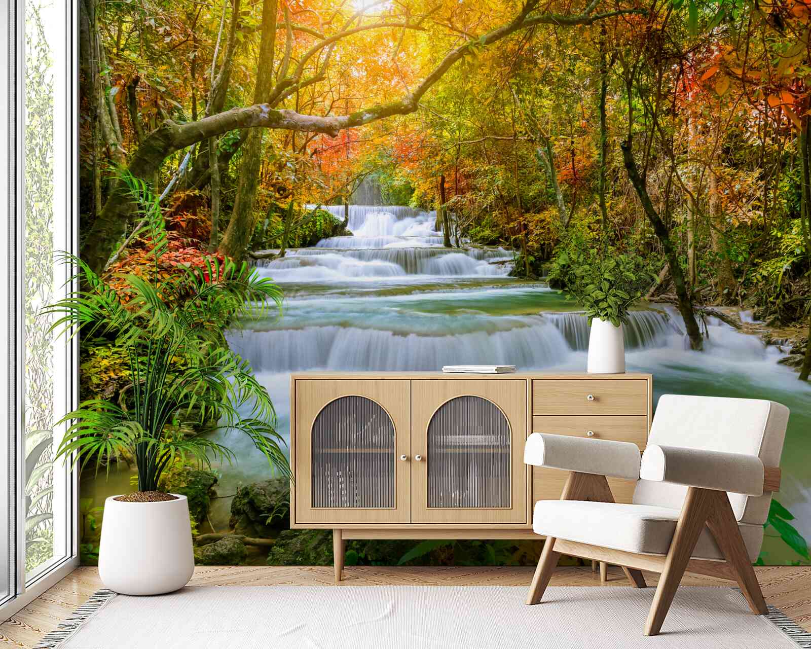 Papier peint Chute d'eau majestueuse dans la nature