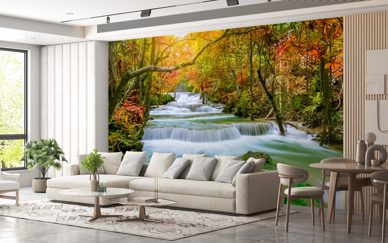 Papier peint Chute d'eau majestueuse dans la nature