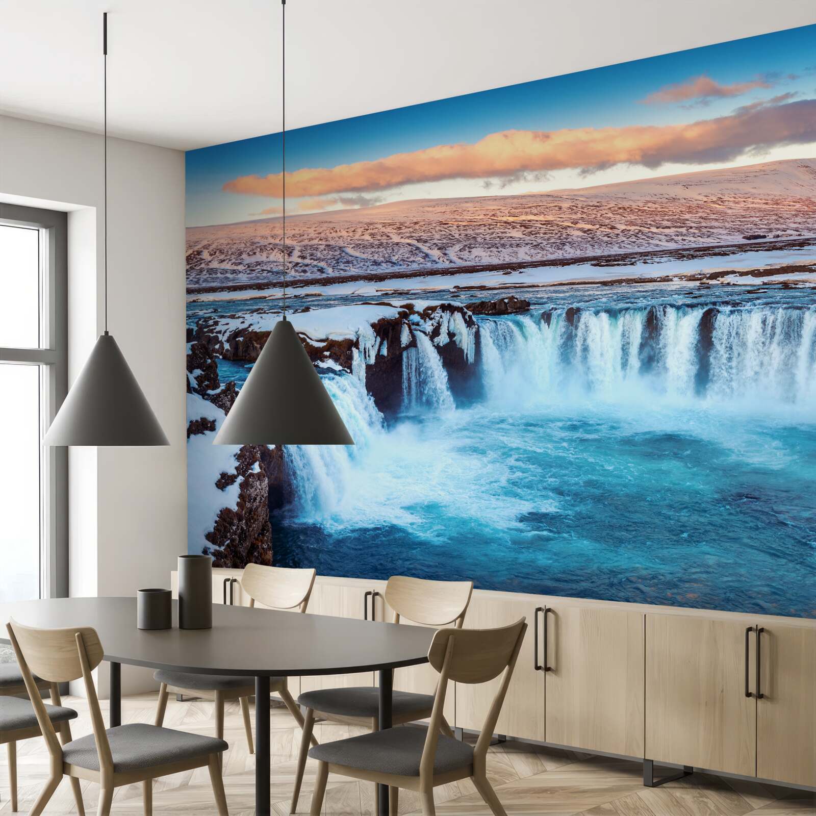 Papier peint cascade enchanteresse de godafoss