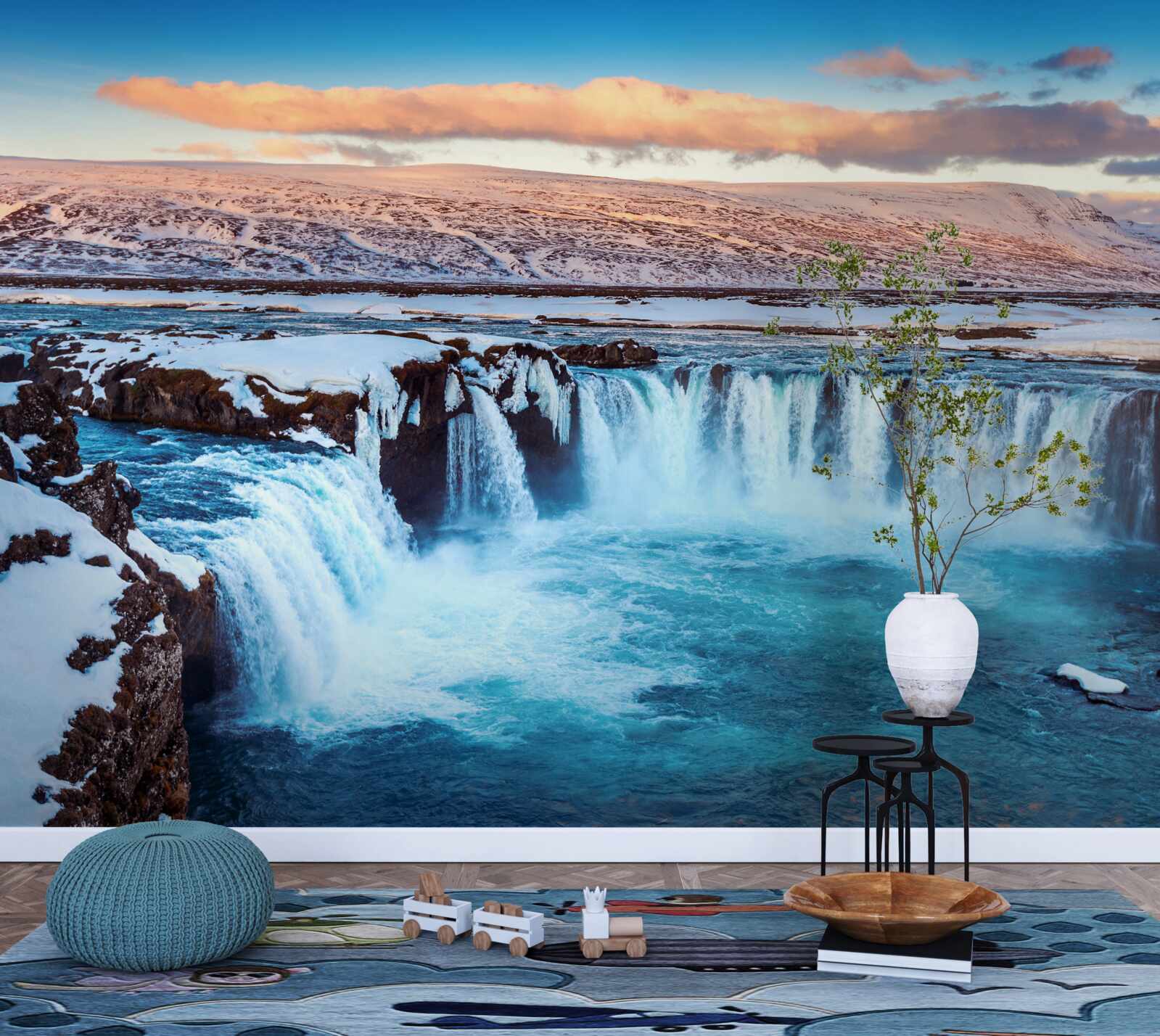 Papier peint cascade enchanteresse de godafoss