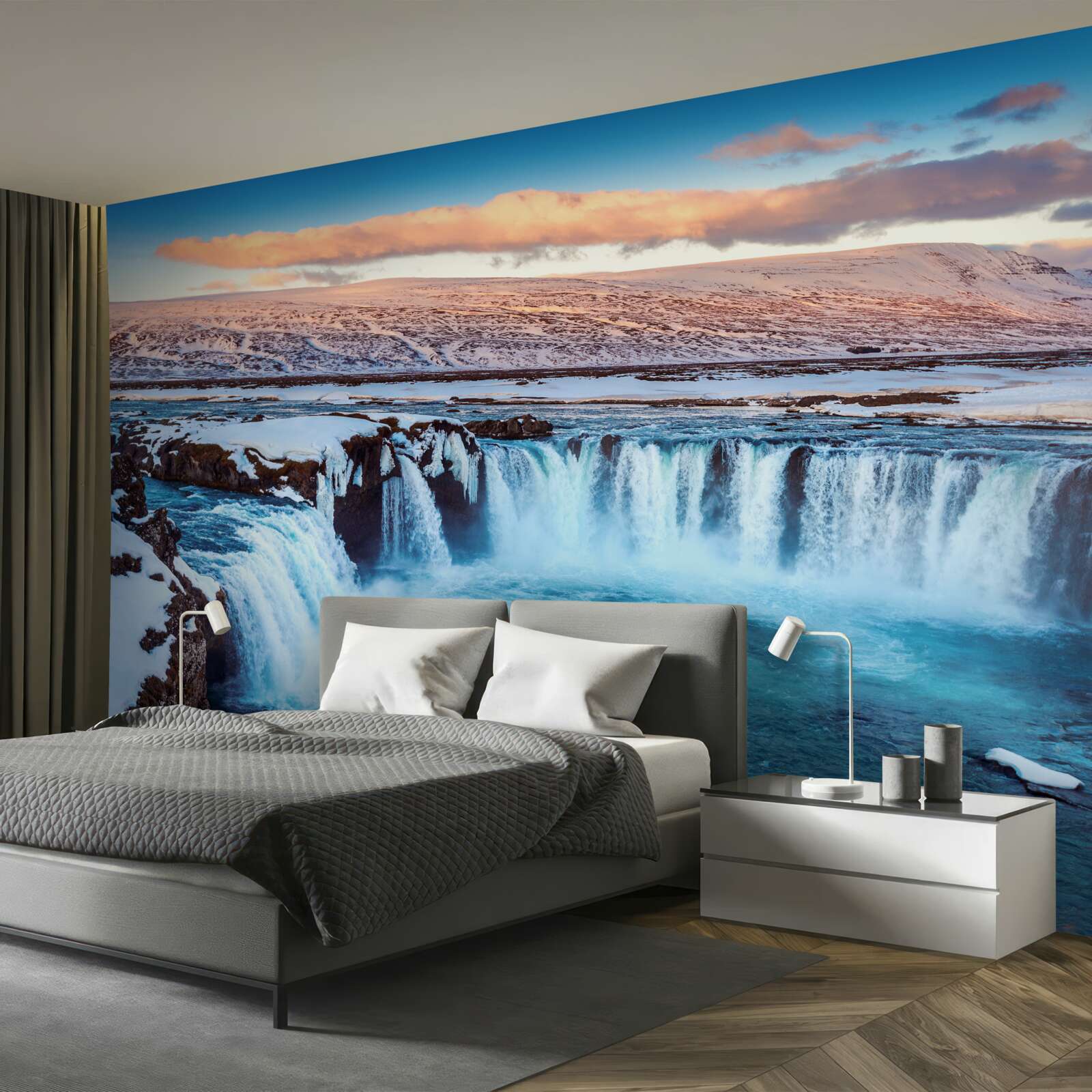 Papier peint cascade enchanteresse de godafoss