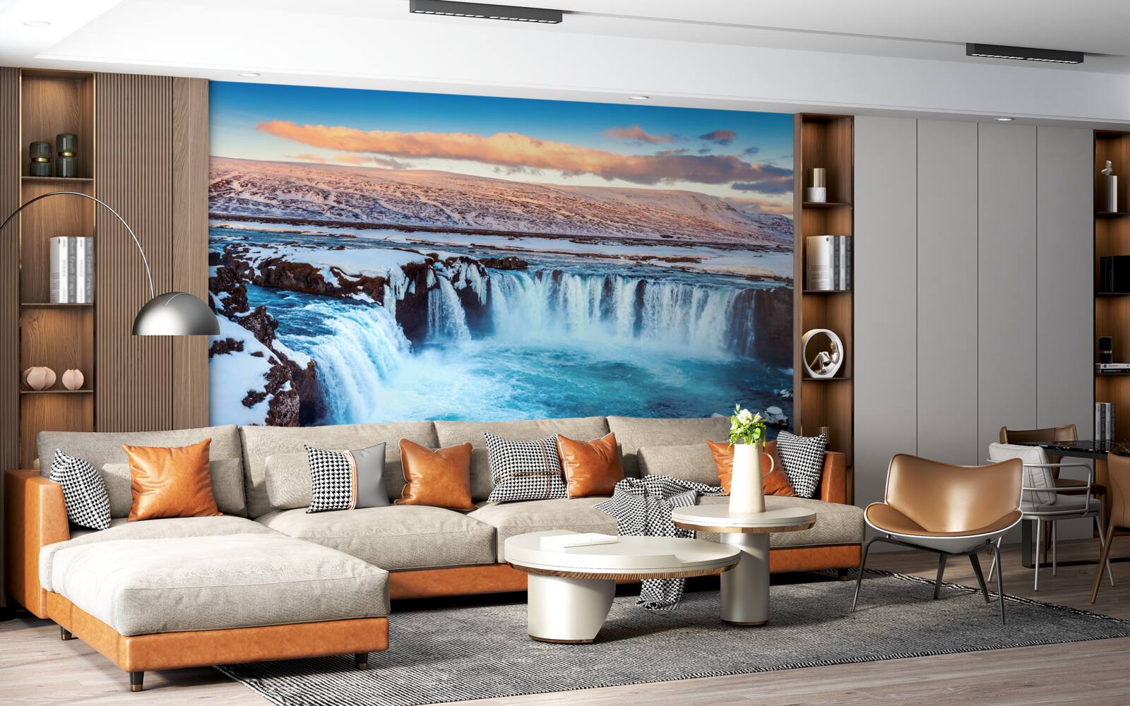 Papier peint cascade enchanteresse de godafoss