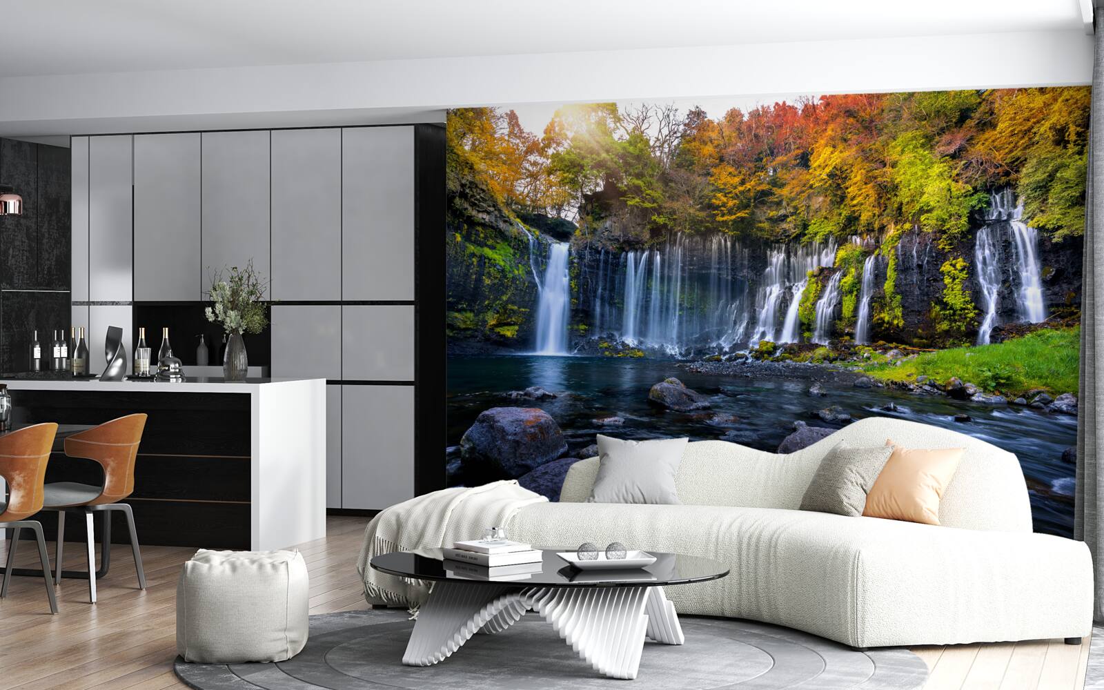 Papier peint les chutes d'eau idylliques de shiraito