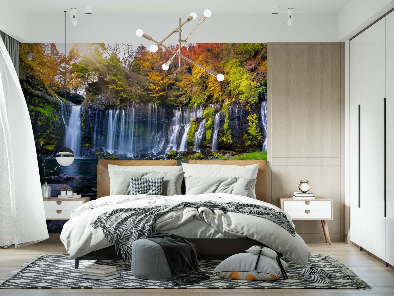 Papier peint les chutes d'eau idylliques de shiraito