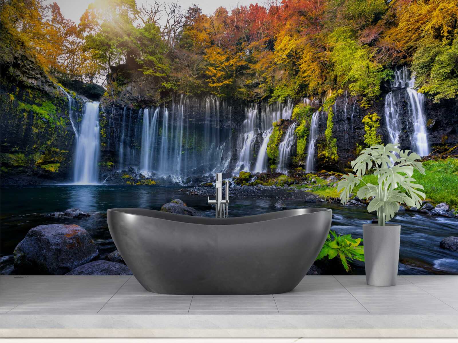 Papier peint les chutes d'eau idylliques de shiraito