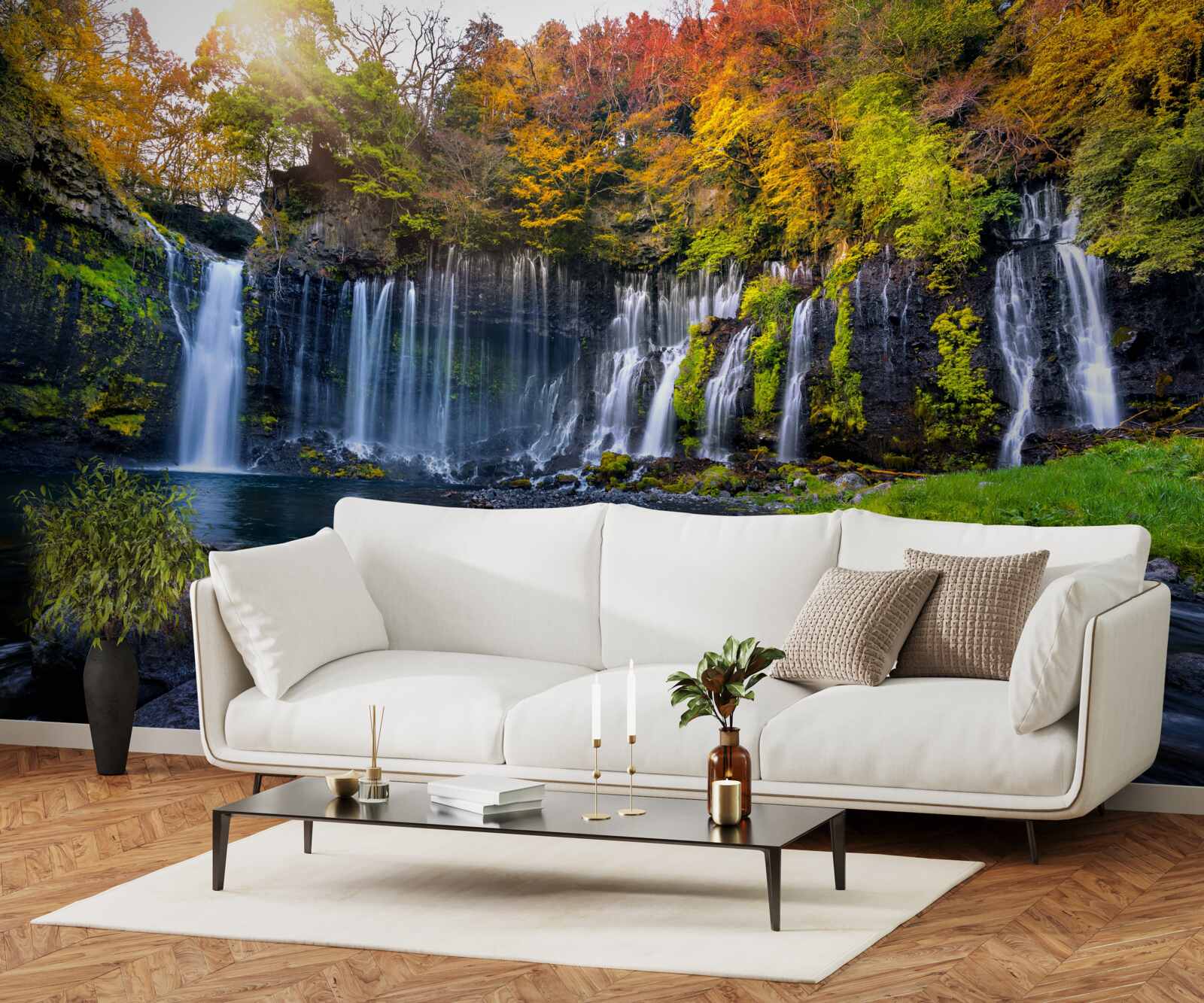 Papier peint les chutes d'eau idylliques de shiraito