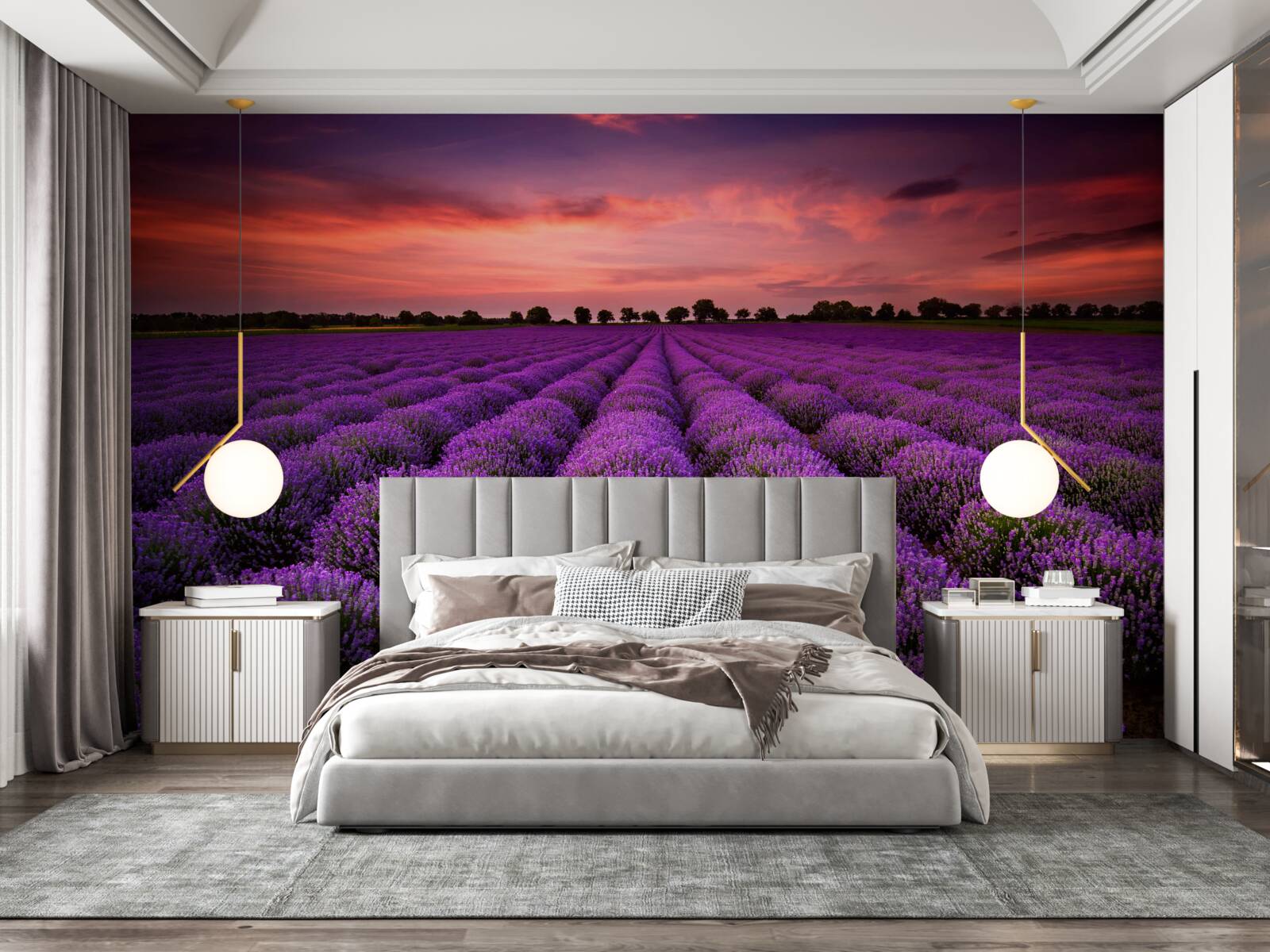Papier peint un magnifique champ de lavande