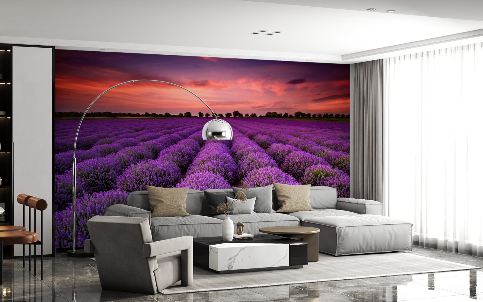 Papier peint un magnifique champ de lavande