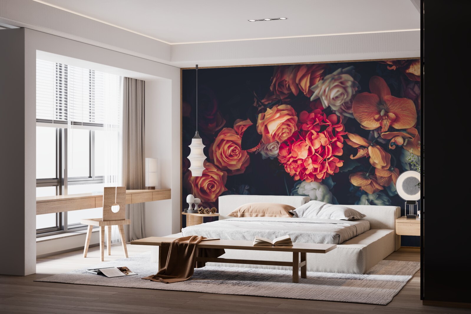 Papier peint arrangement floral d'automne en style vintage