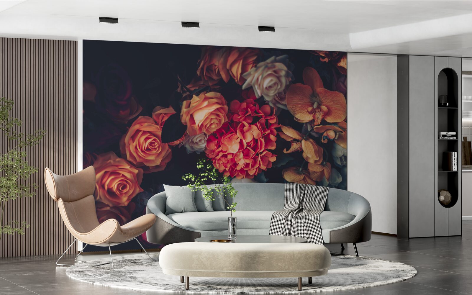 Papier peint arrangement floral d'automne en style vintage