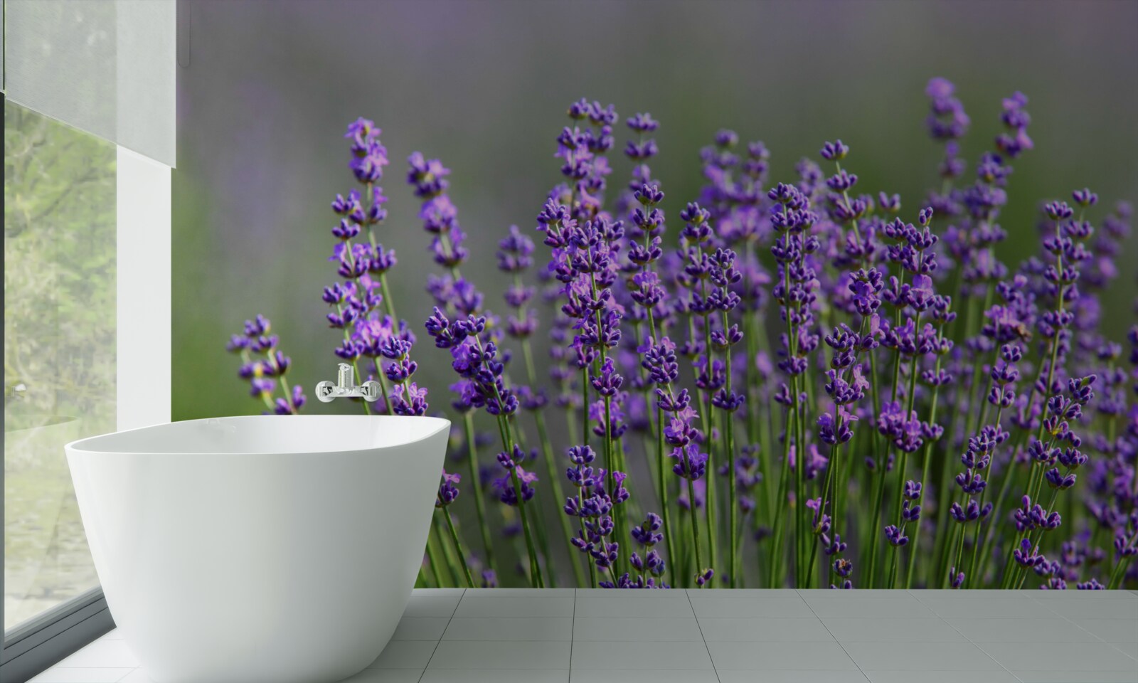 Papier peint couleur lavande-violette