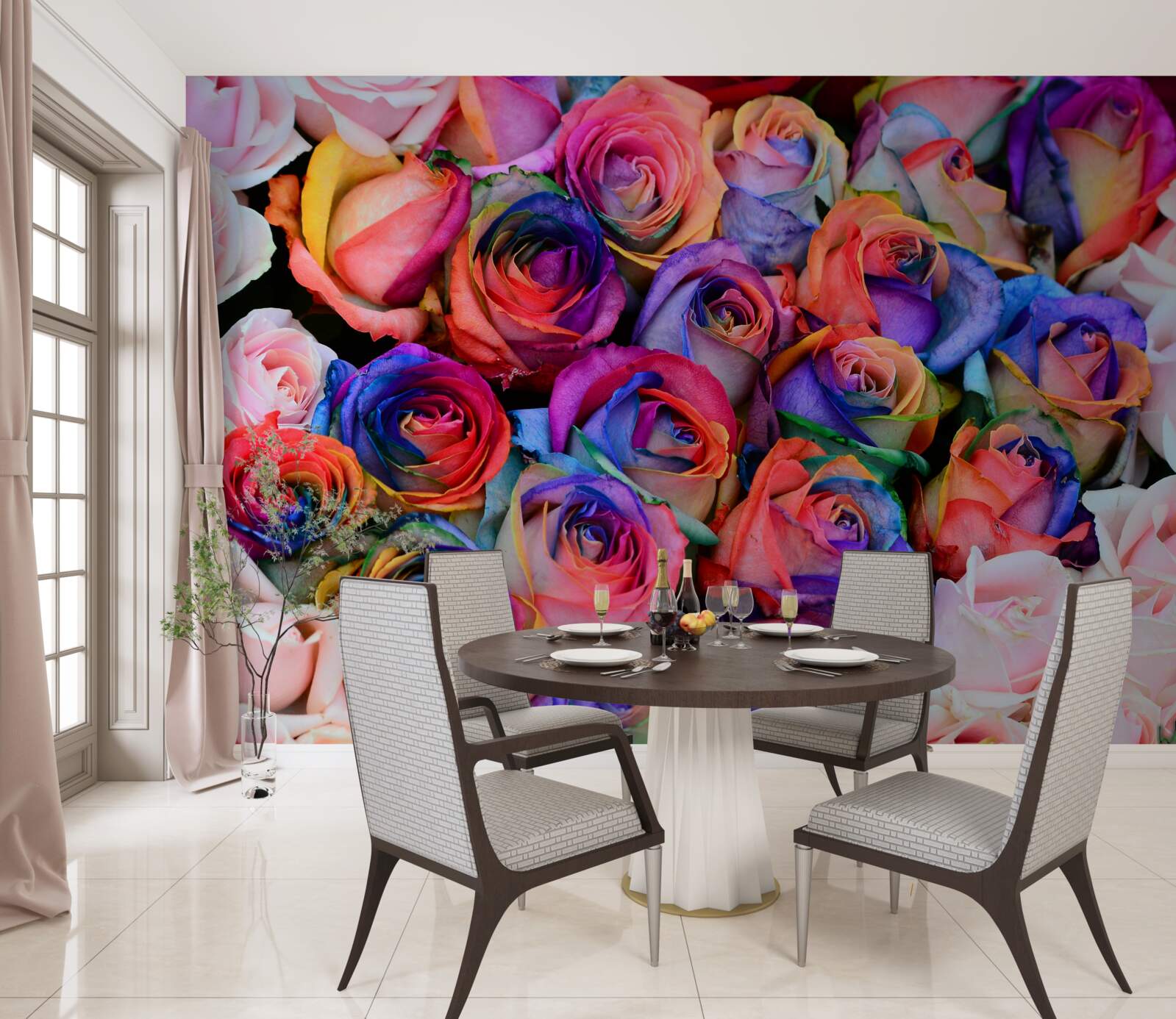 Papier peint rose en arrière-plan, diverses couleurs en rose