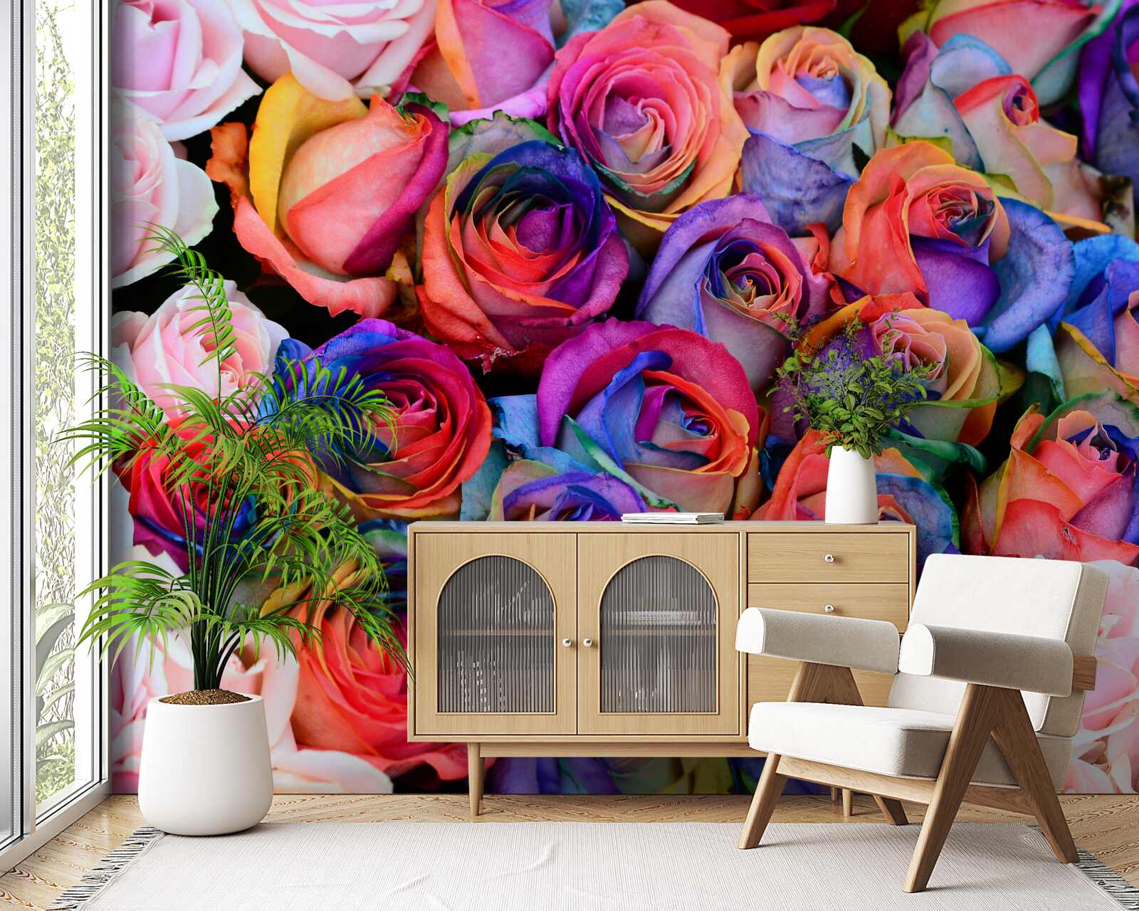 Papier peint rose en arrière-plan, diverses couleurs en rose