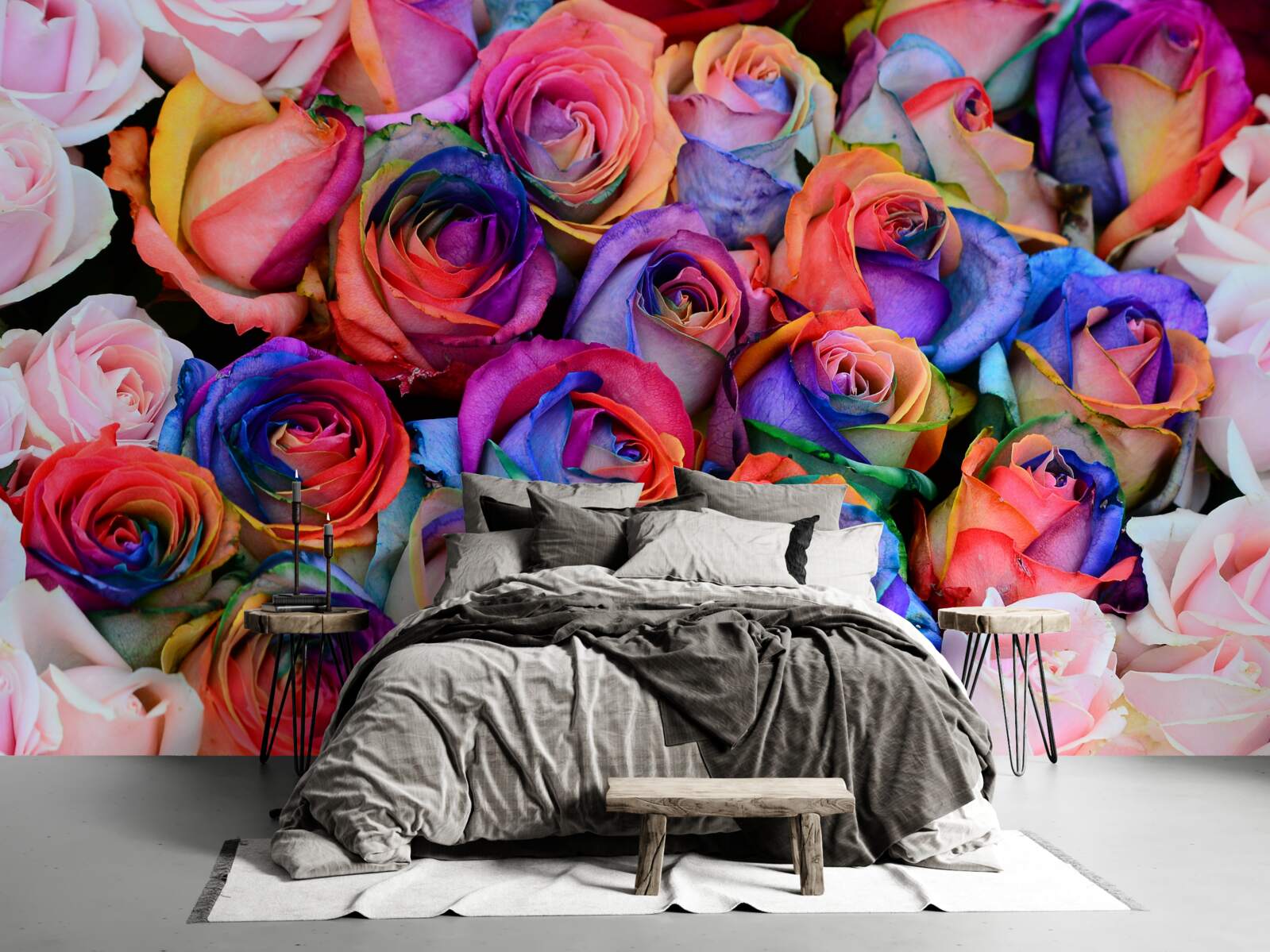 Papier peint rose en arrière-plan, diverses couleurs en rose