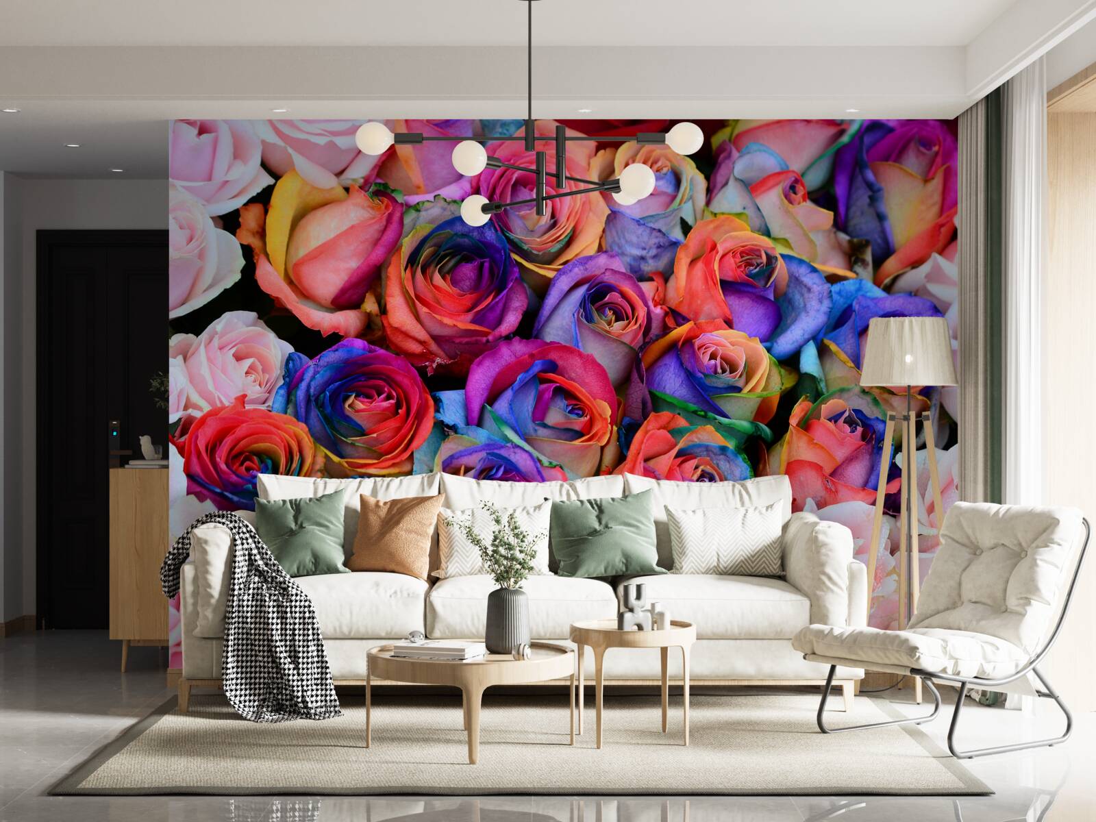 Papier peint rose en arrière-plan, diverses couleurs en rose