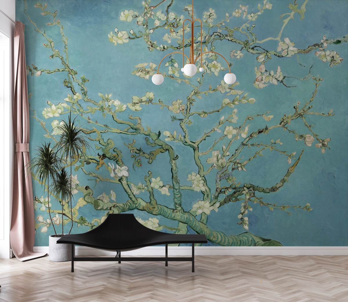 Papier peint Magnolia blanc comme neige sur fond de ciel azur