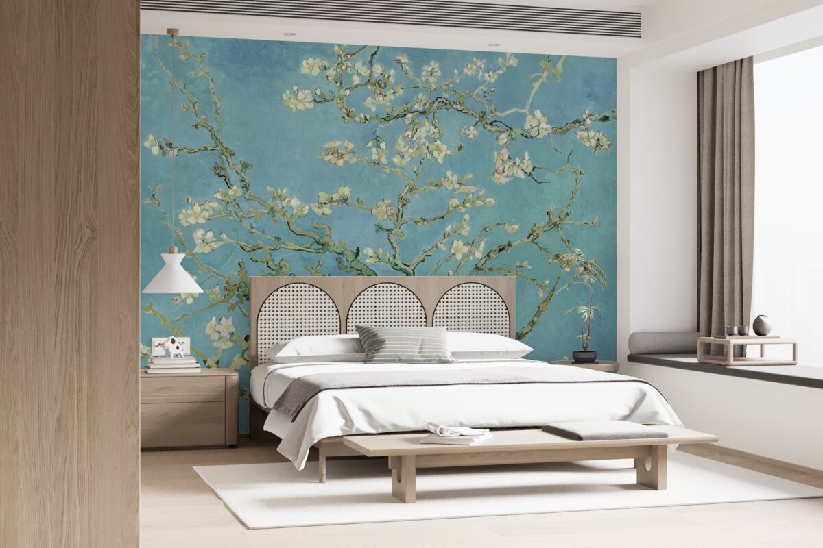 Papier peint Magnolia blanc comme neige sur fond de ciel azur