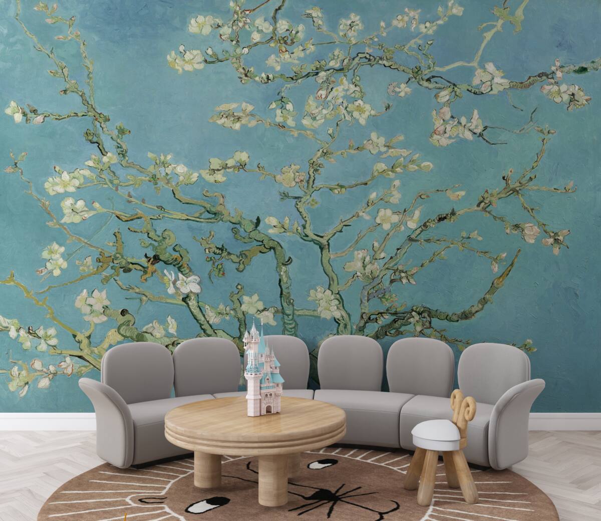 Papier peint Magnolia blanc comme neige sur fond de ciel azur