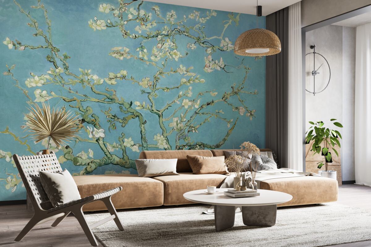 Papier peint Magnolia blanc comme neige sur fond de ciel azur