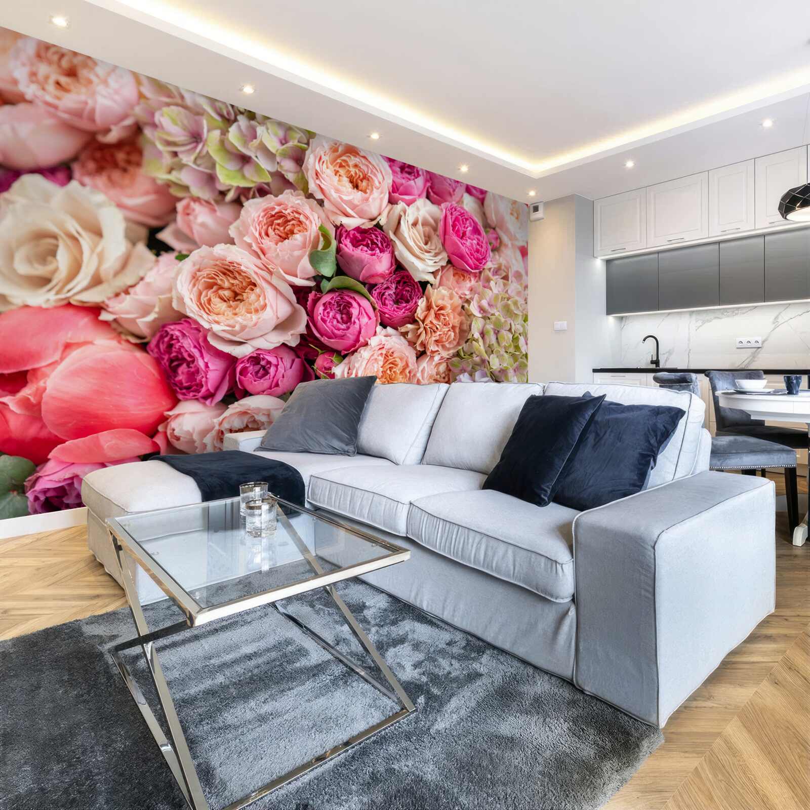 Papier peint une combinaison de différentes roses magnifiques dans un bouquet