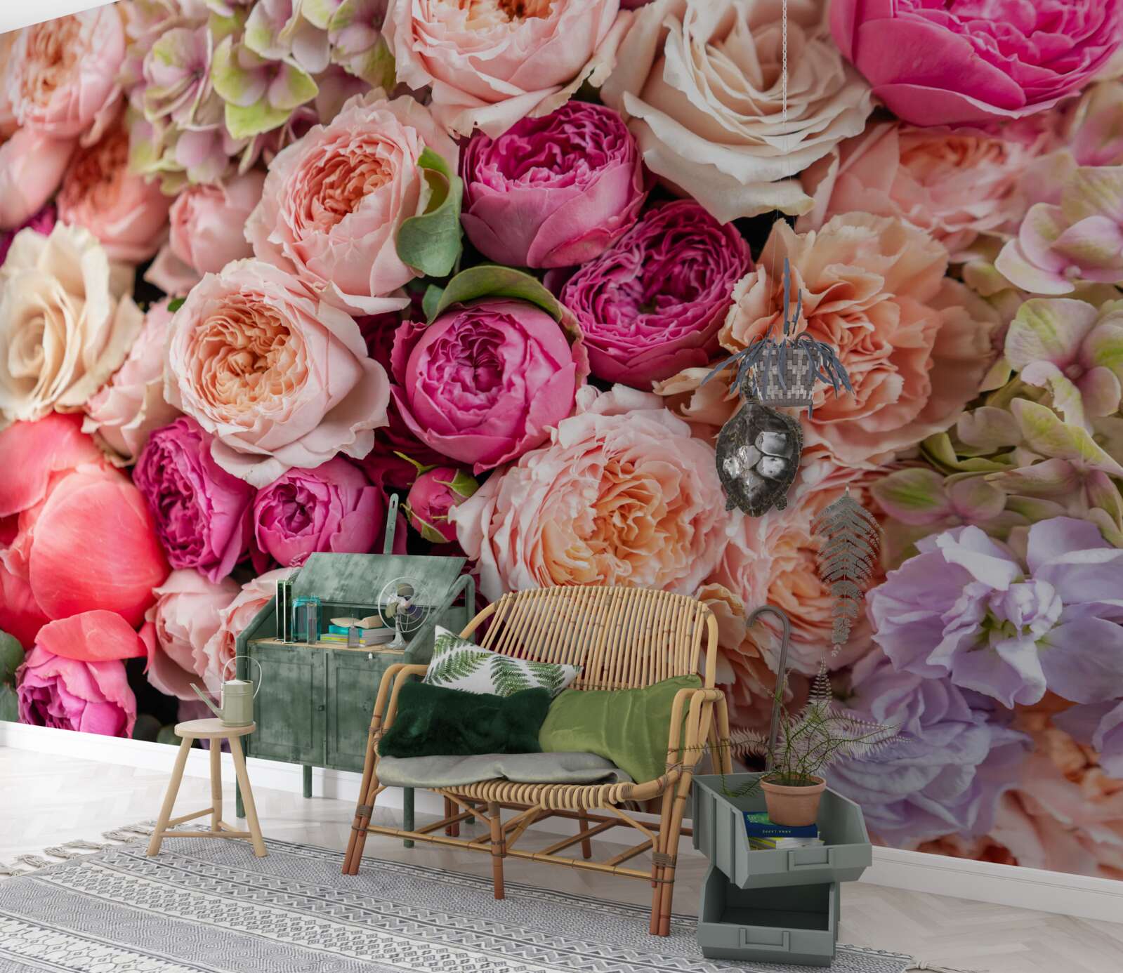 Papier peint une combinaison de différentes roses magnifiques dans un bouquet