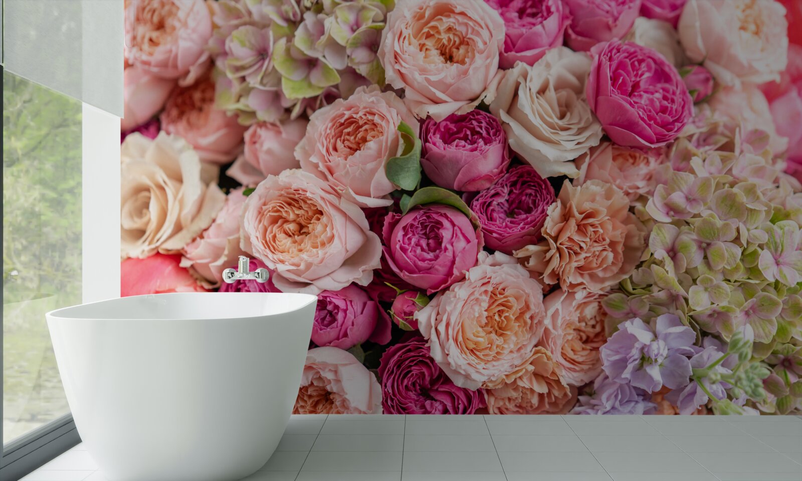Papier peint une combinaison de différentes roses magnifiques dans un bouquet