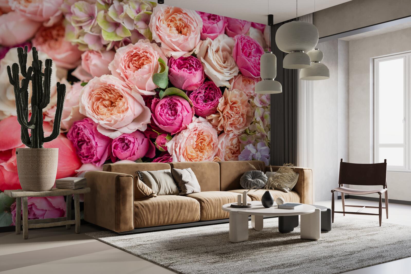 Papier peint une combinaison de différentes roses magnifiques dans un bouquet