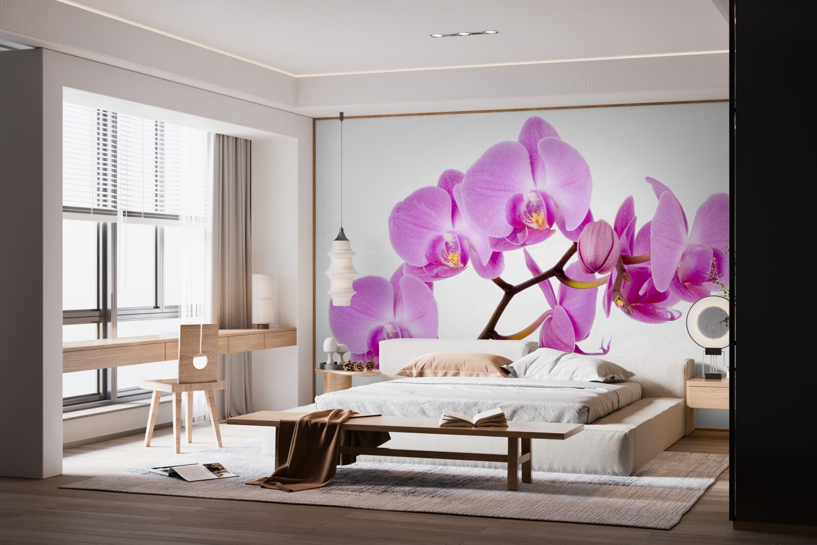 Papier peint orchidée aphrodite violette