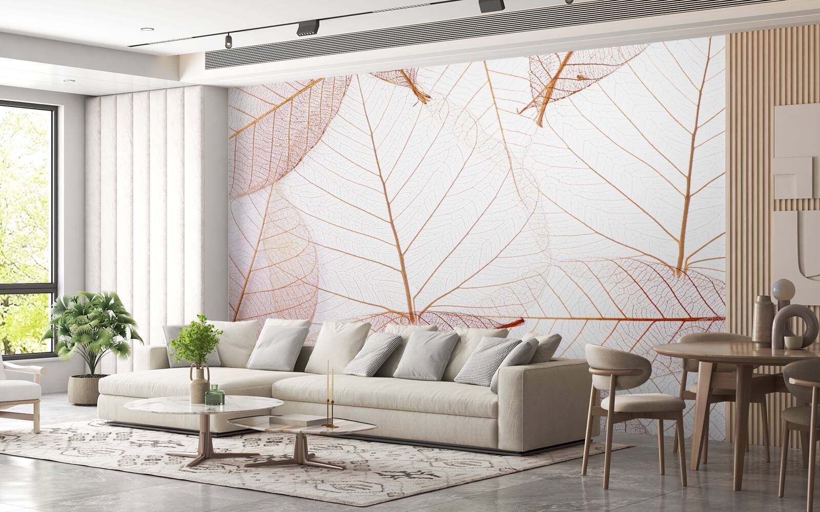 Papier peint draps transparents dans une teinte rose tendre