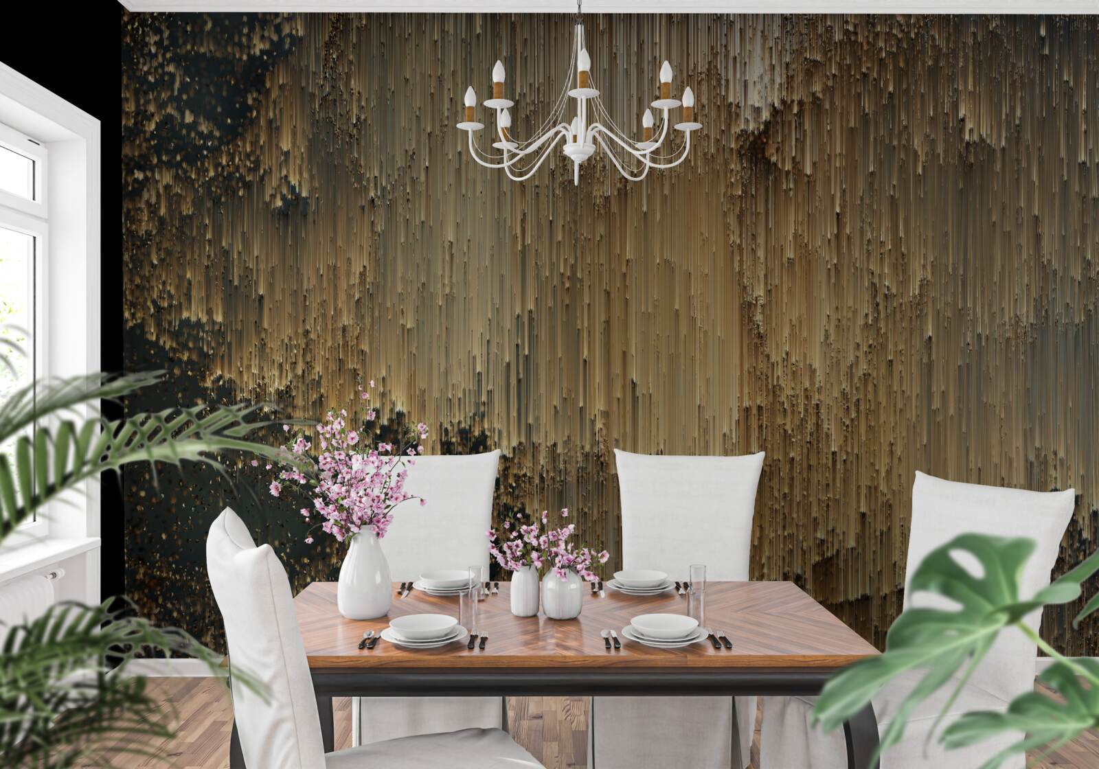 Papier peint des ruisseaux d'or s'écoulent