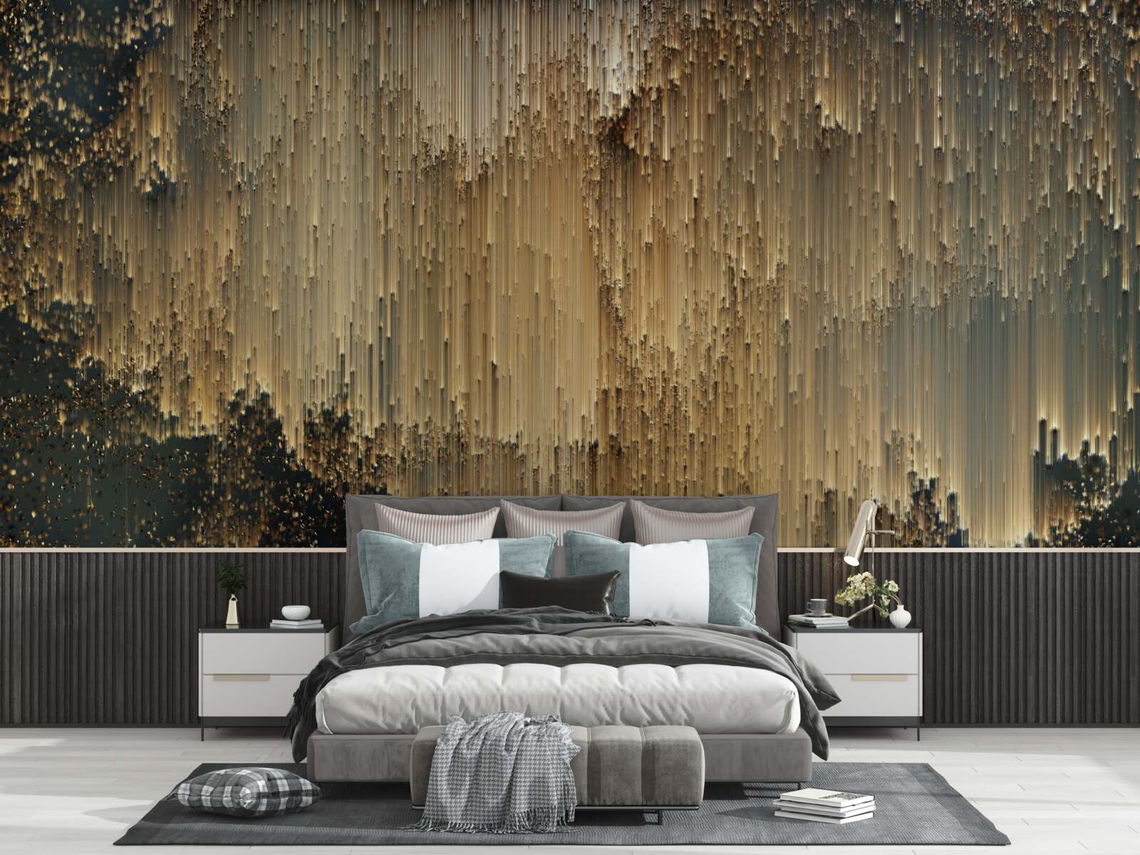 Papier peint des ruisseaux d'or s'écoulent