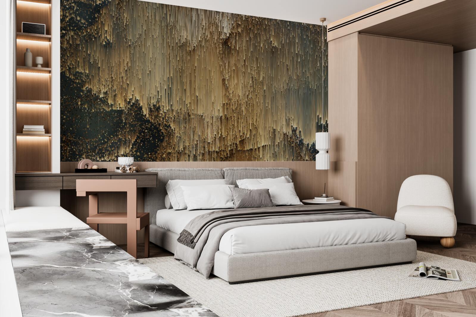 Papier peint des ruisseaux d'or s'écoulent