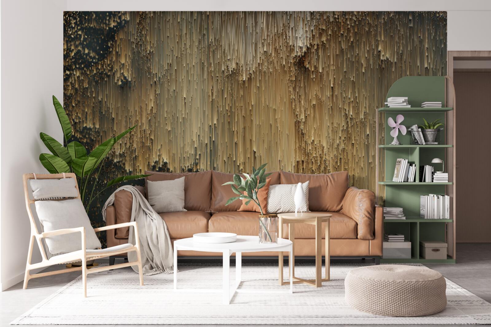 Papier peint des ruisseaux d'or s'écoulent