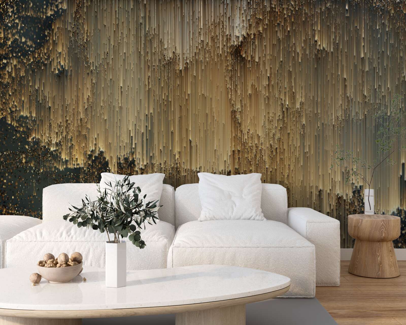 Papier peint des ruisseaux d'or s'écoulent