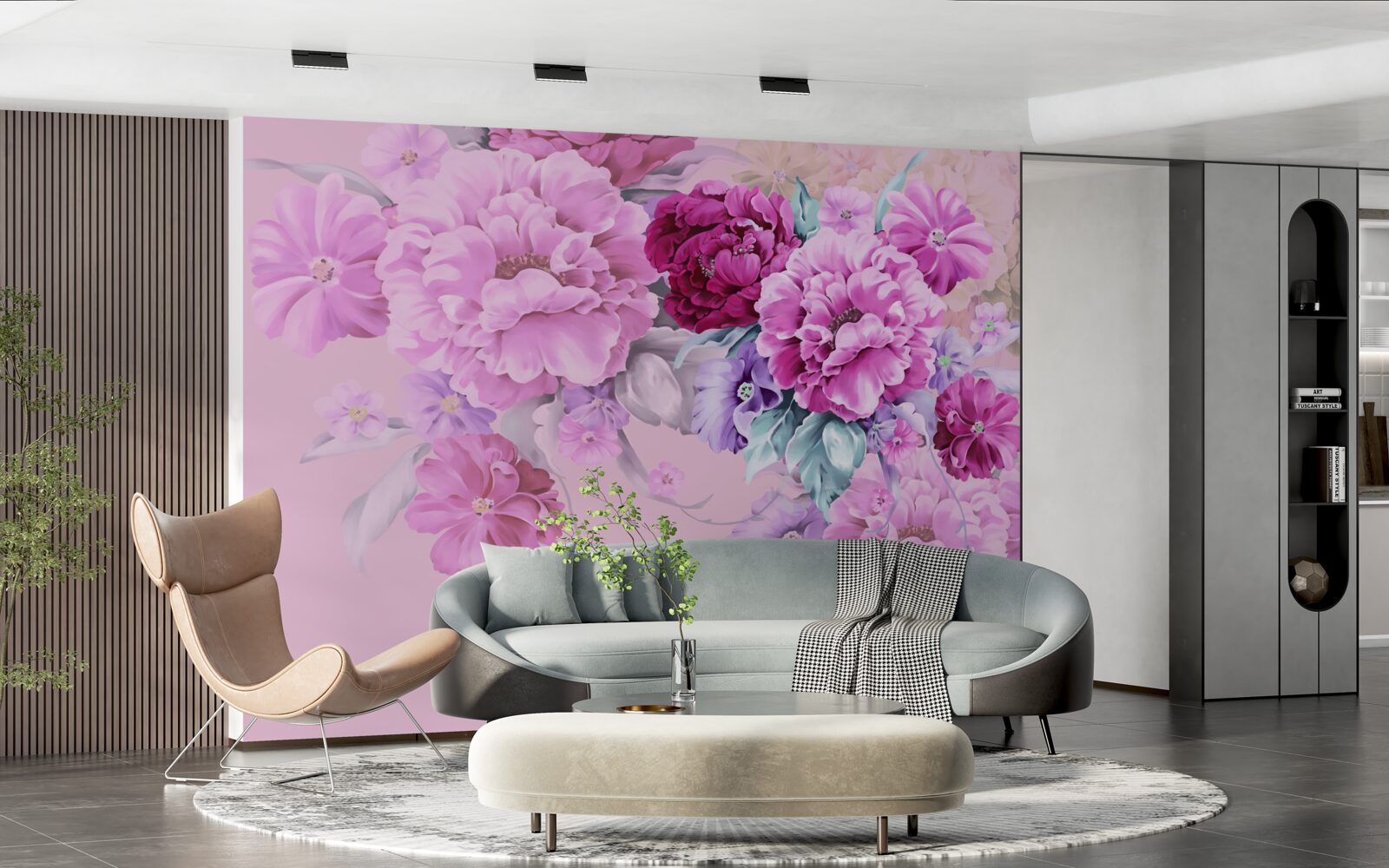 Papier peint Bouquet d'automne dans les tons lilas