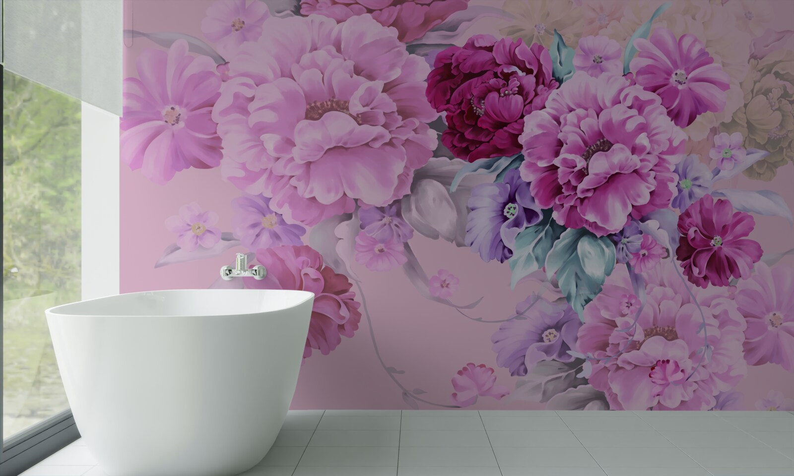 Papier peint Bouquet d'automne dans les tons lilas