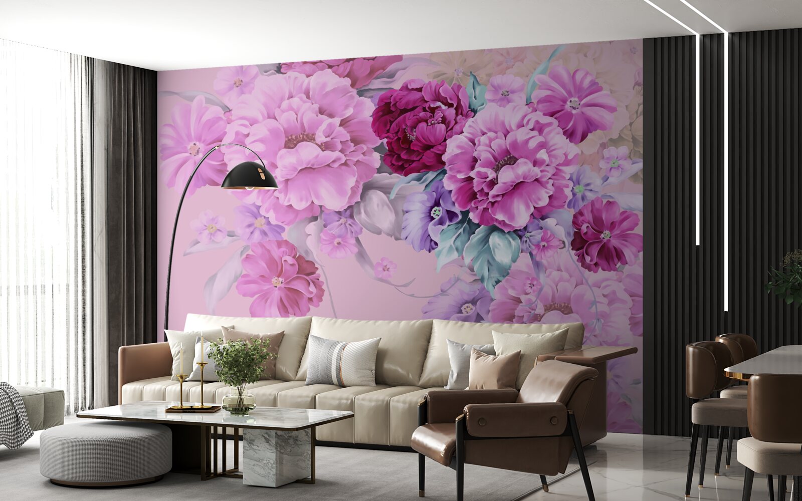 Papier peint Bouquet d'automne dans les tons lilas