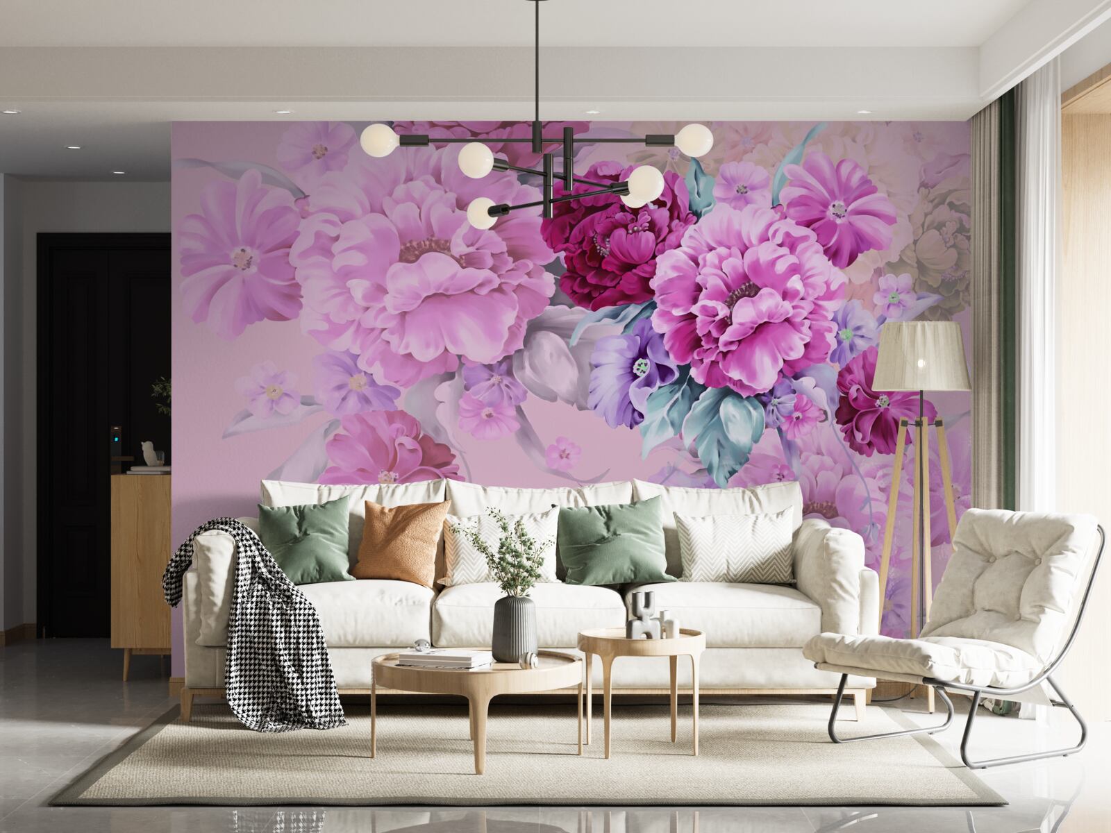 Papier peint Bouquet d'automne dans les tons lilas