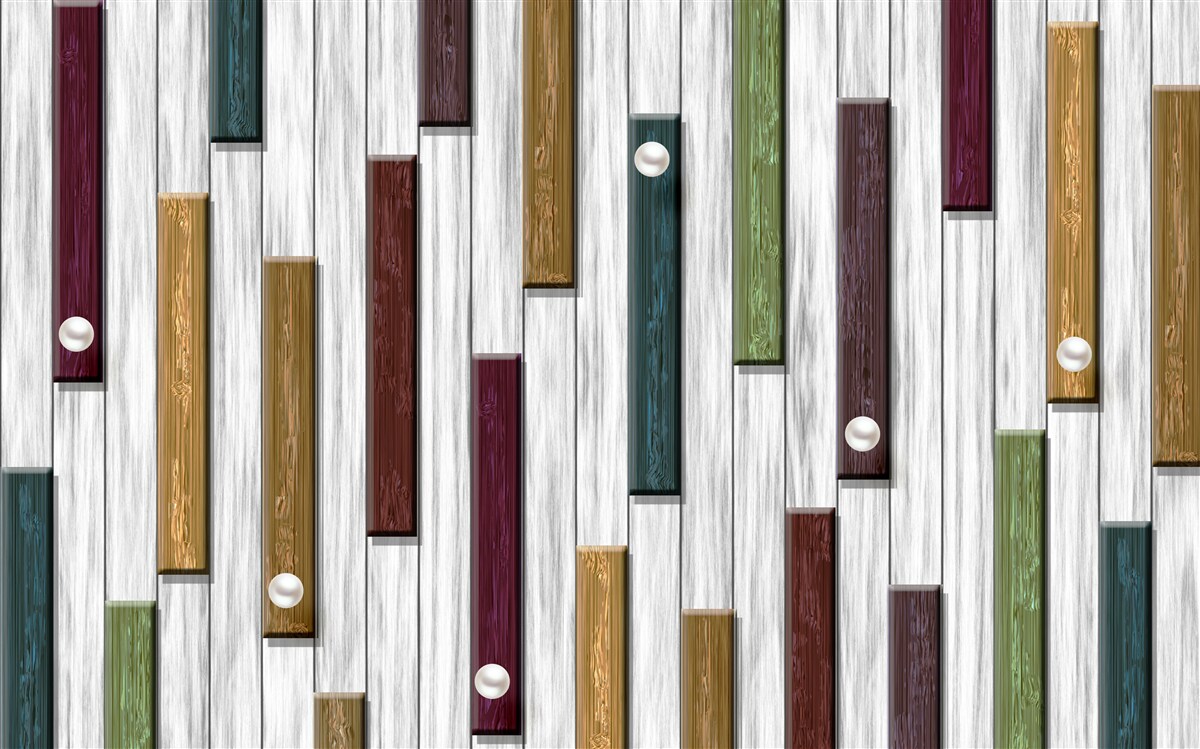 Papier peint rayures multicolores sur fond gris