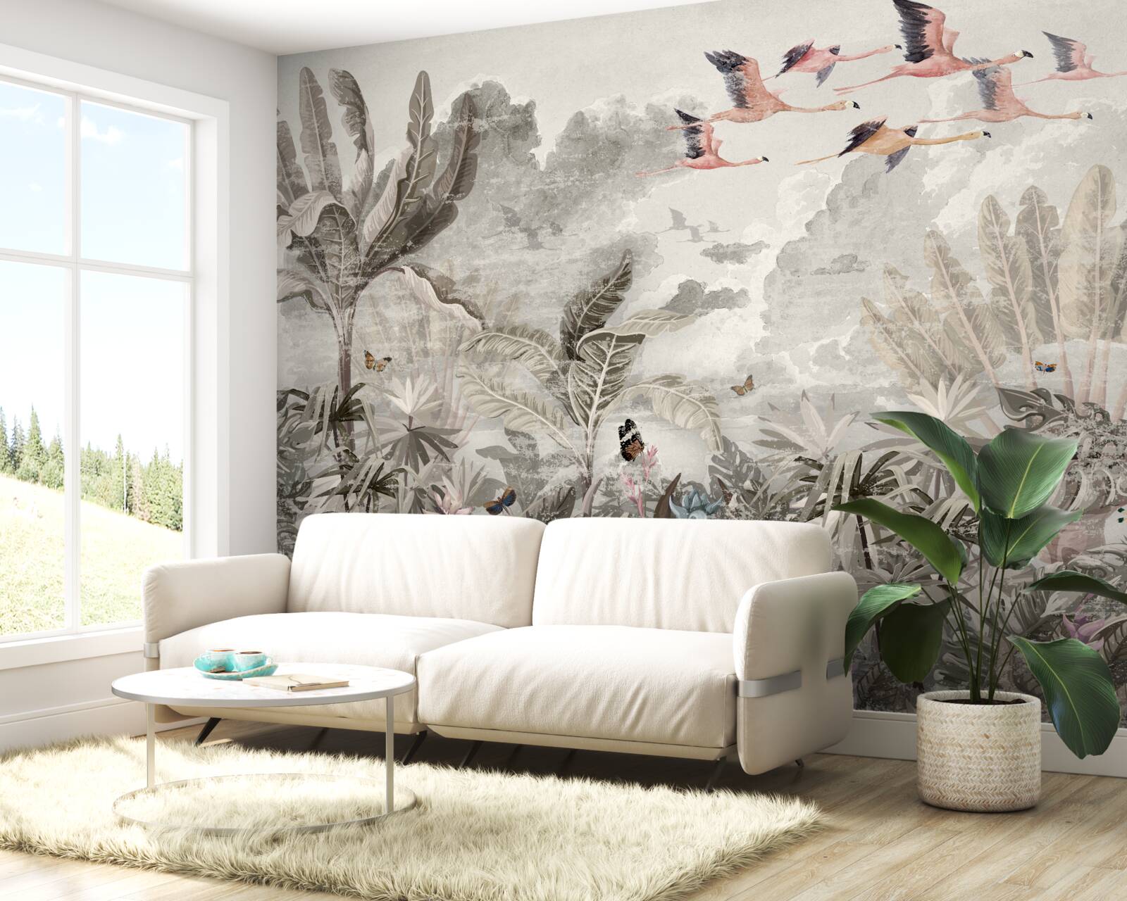 Papier peint les oiseaux s'envolent à la recherche d'un nouvel habitat