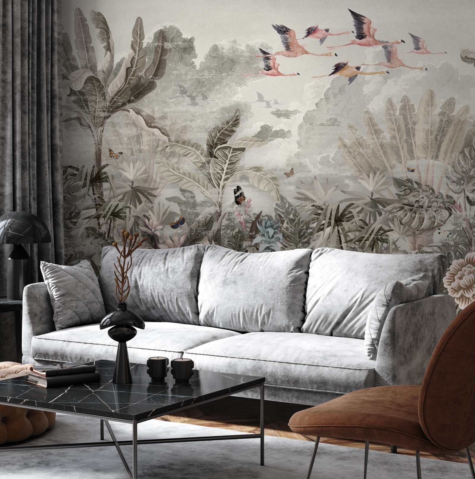 Papier peint les oiseaux s'envolent à la recherche d'un nouvel habitat