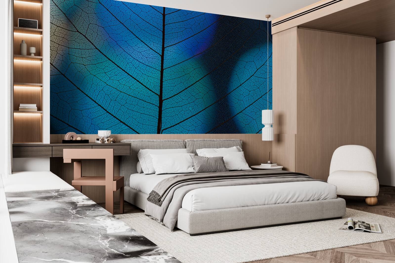 Papier peint structure de la feuille fine et mince