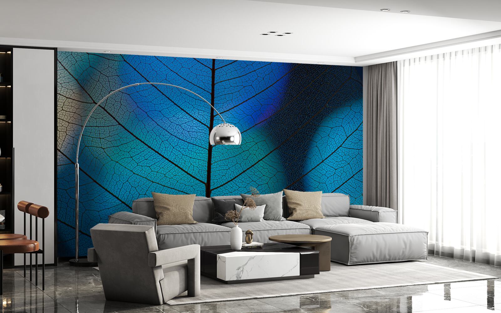 Papier peint structure de la feuille fine et mince