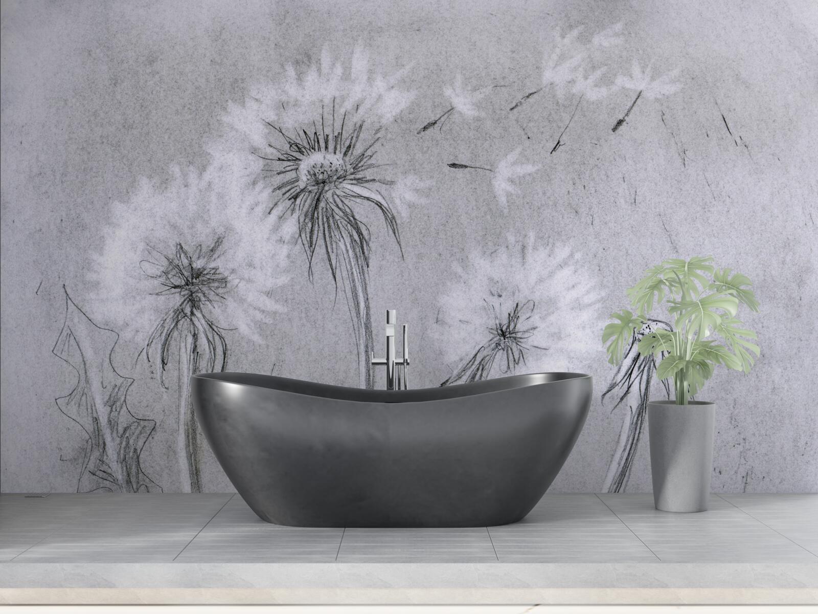 Papier peint le voyage du délicat pissenlit dans l'air