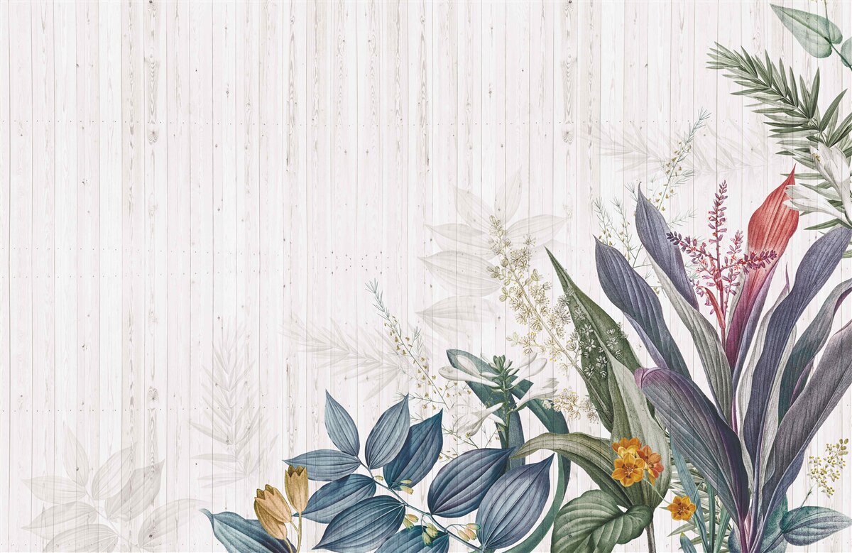 Papier peint feuilles d'origine exotique