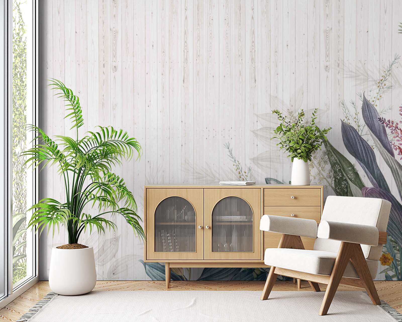 Papier peint feuilles d'origine exotique