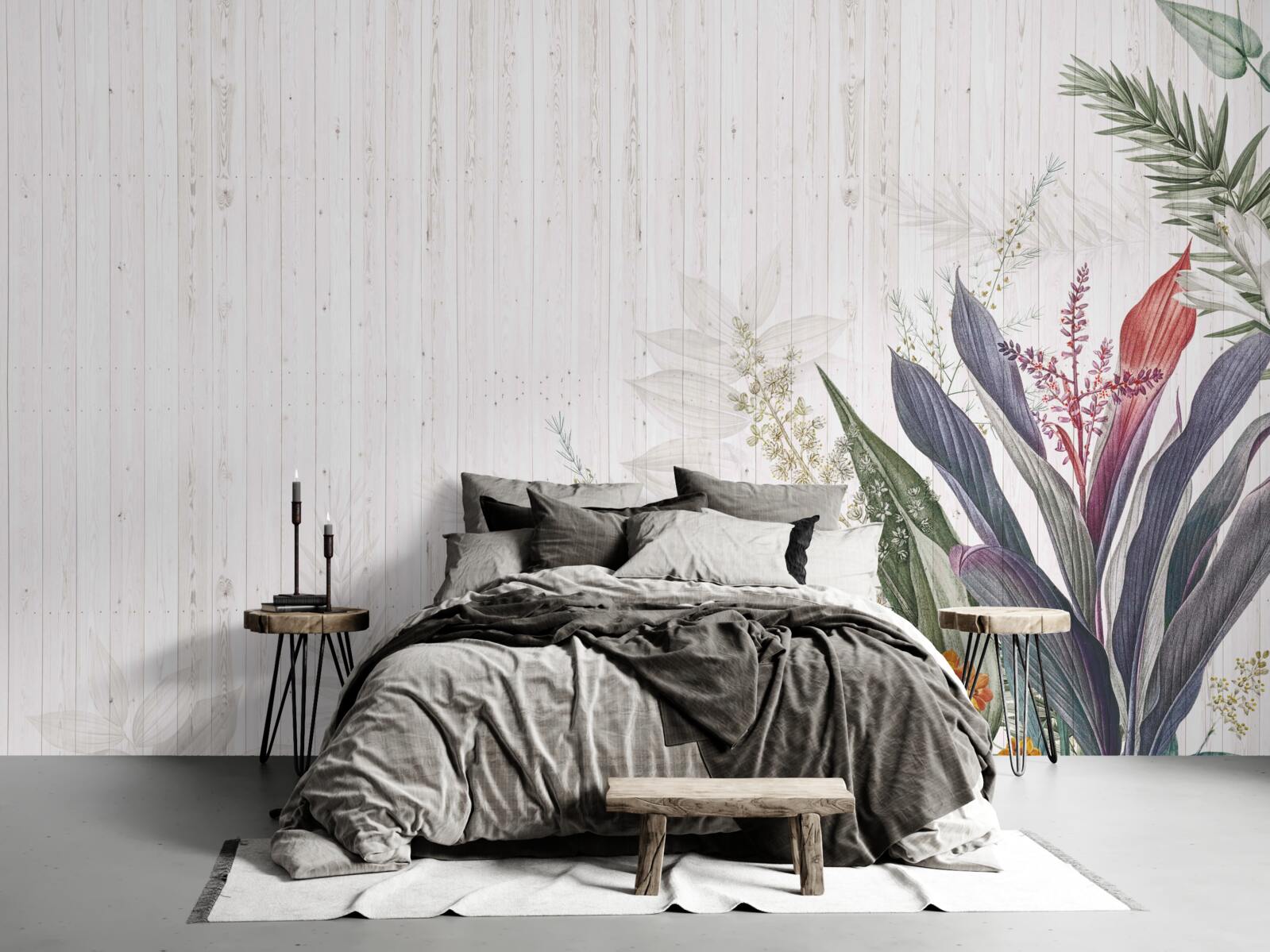 Papier peint feuilles d'origine exotique