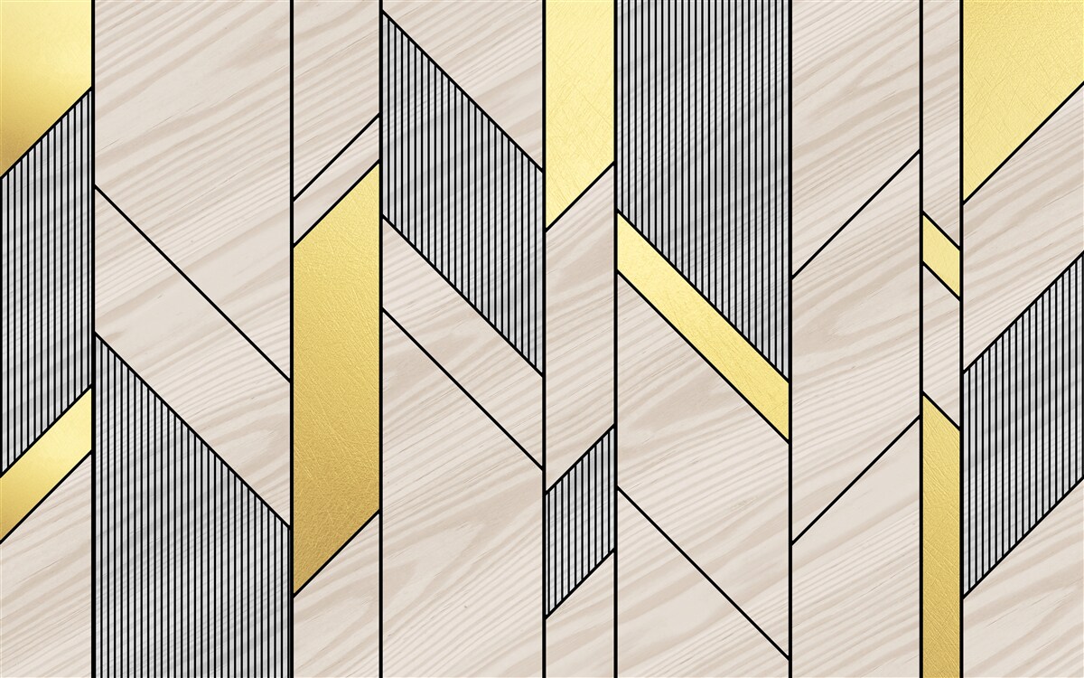 Papier peint lgolines verticales dorées