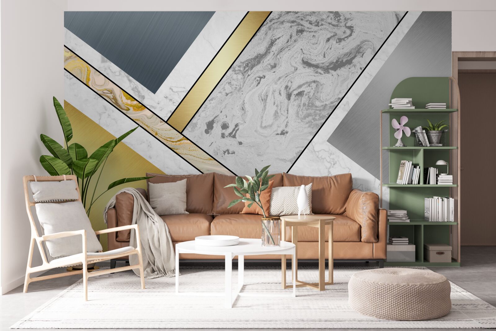 Papier peint combinaison de différents types de marbre